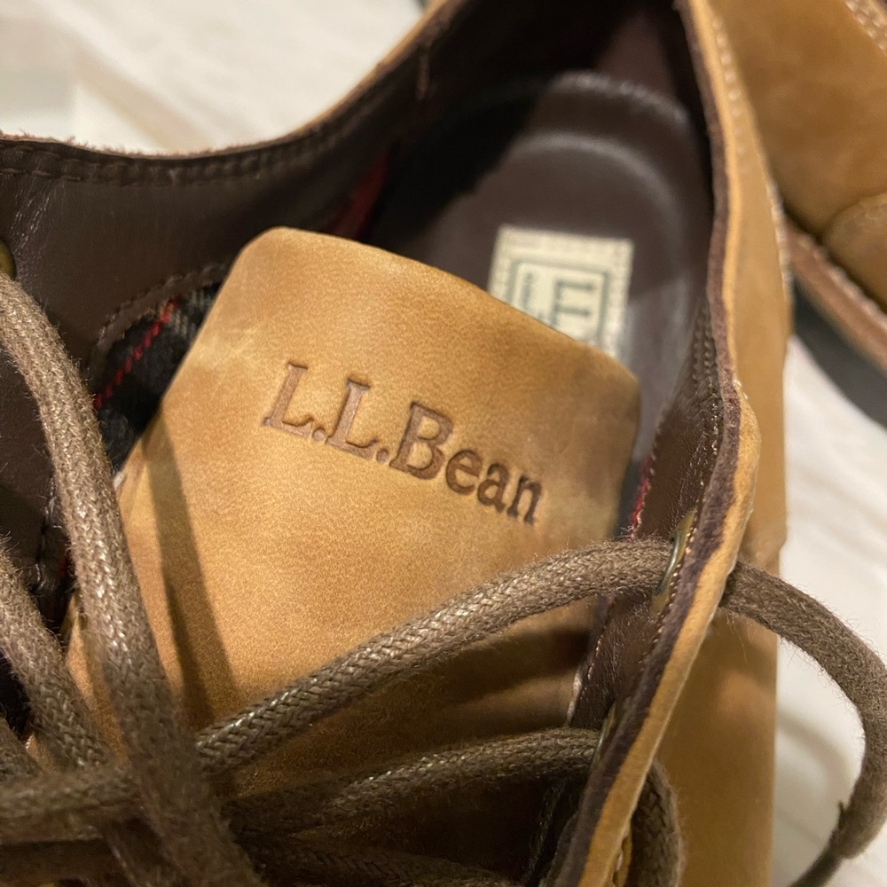 LL Bean Mens 7 Medium East Point Dress Oxfords 282578 Brown Suede Leather NWT - Picture 10 of 11